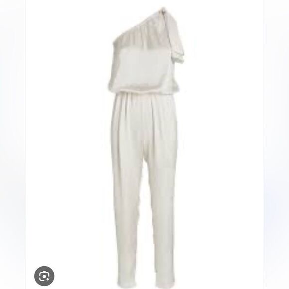 $395 New OVERLOVER Winona One-Shoulder Satin Jumpsuit |XS - Picture 3 of 9